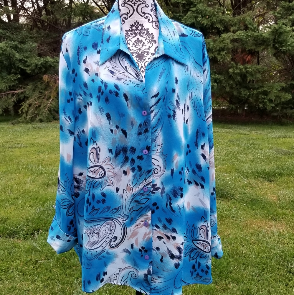 ML Studio By Milano Button Up Top/Blouse  Sz  28W